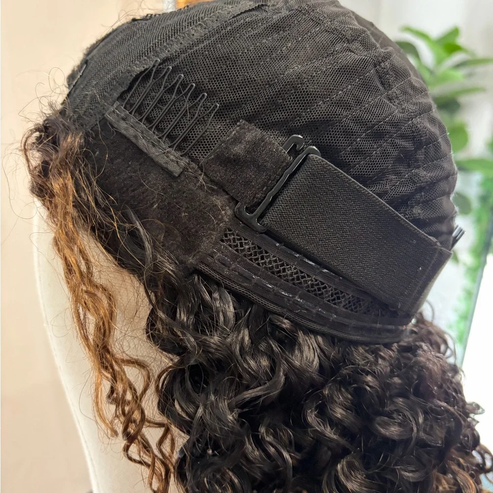 UNice InvisiBlend V part Jerry Curly& Kinky Curly Wig 16”